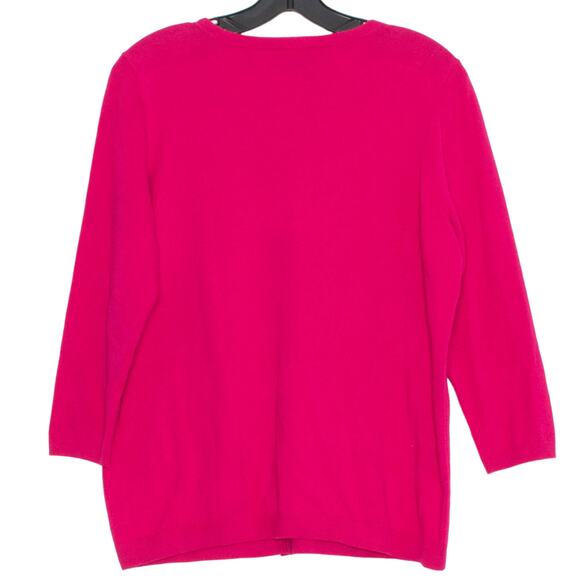 NWT Talbots Cardigan Sweater 3/4 Sleeve Cottage Preppy Y2K Retro Button Pink X - Picture 2 of 5